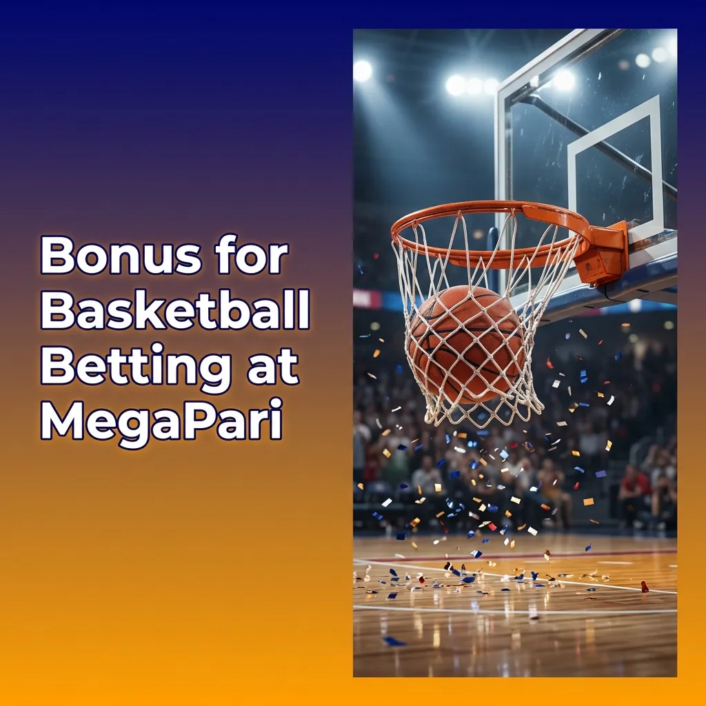 MegaPari promo banner: basketball player dunking, “Sports Welcome Bonus” text and rupee bonus offer for new bettors