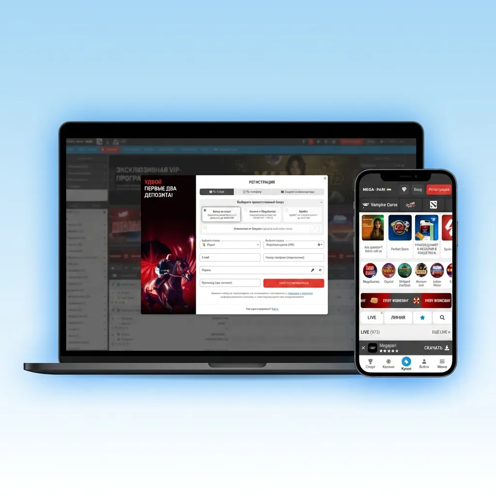 MegaPari website interface showing Indian-focused sports and casino sections with clear navigation and betting controls