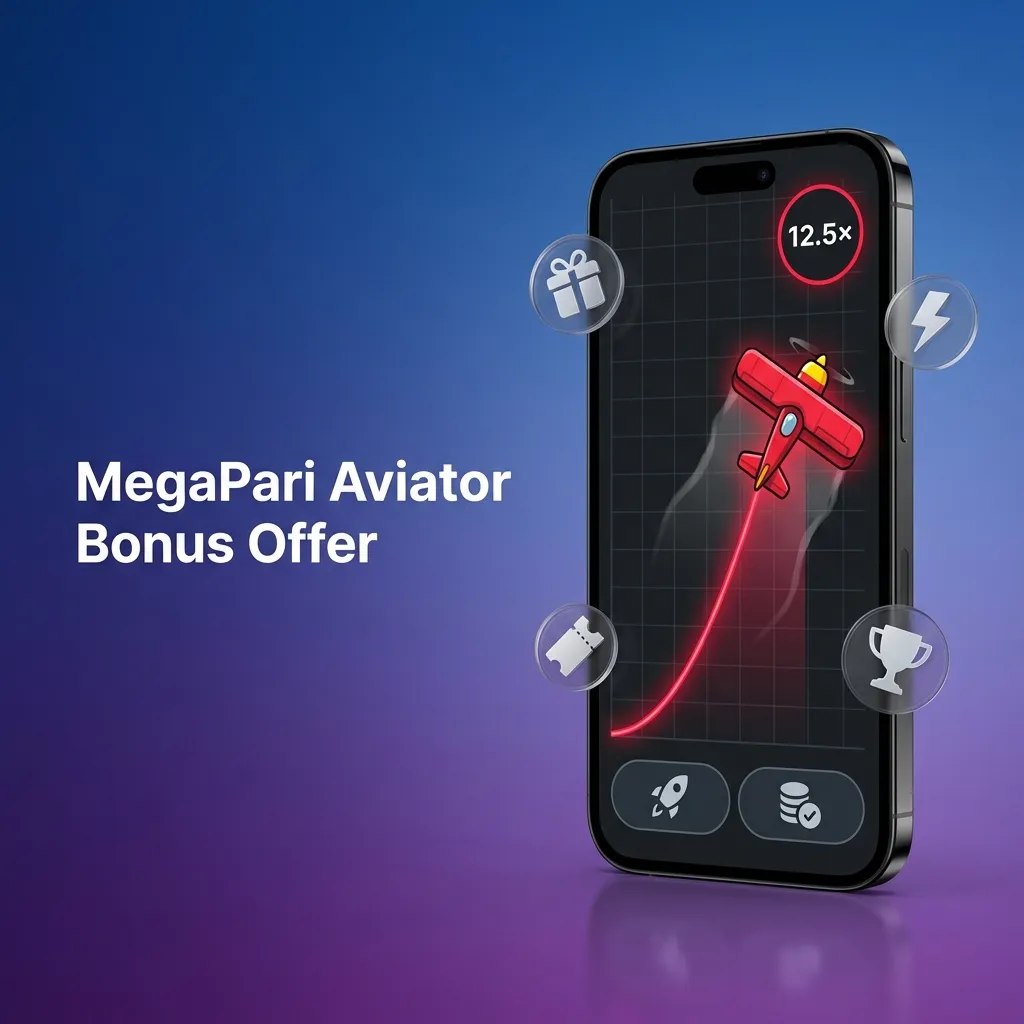 MegaPari Aviator welcome bonus banner showing up to 133700 INR and 150 free spins for new casino players