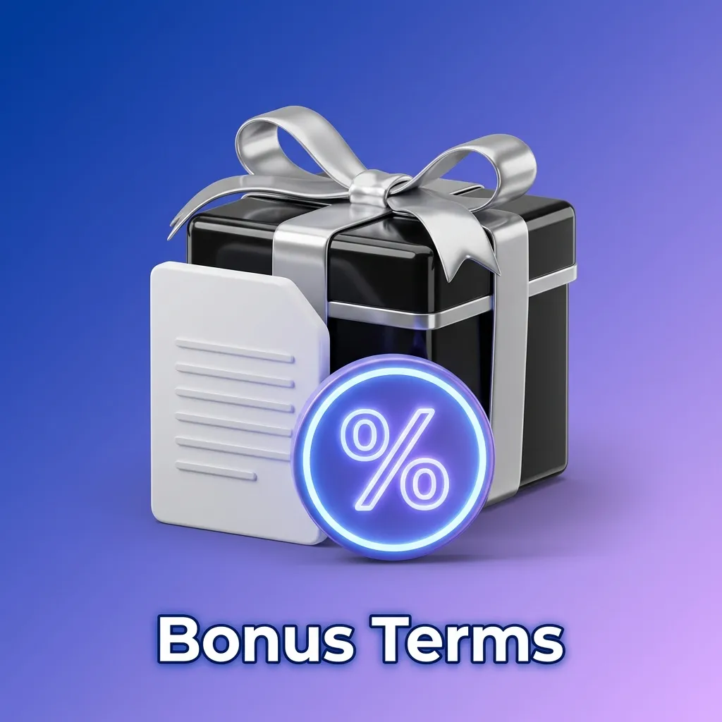 Illustration of a person reading online betting bonus terms on a screen, with icons for wagering, odds, and payment methods.