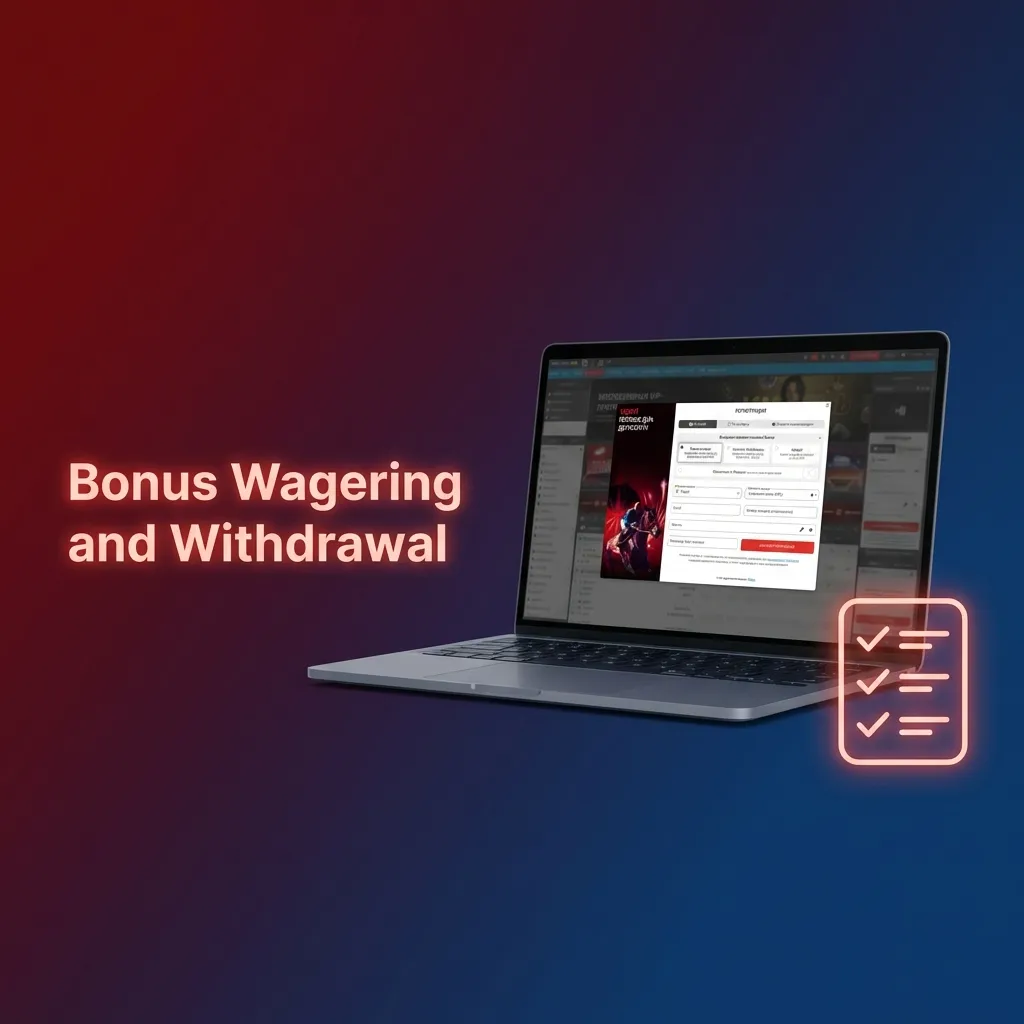 Infographic explaining MegaPari bonus wagering rules, separate bonus balance, and conditions for withdrawing bonus winnings