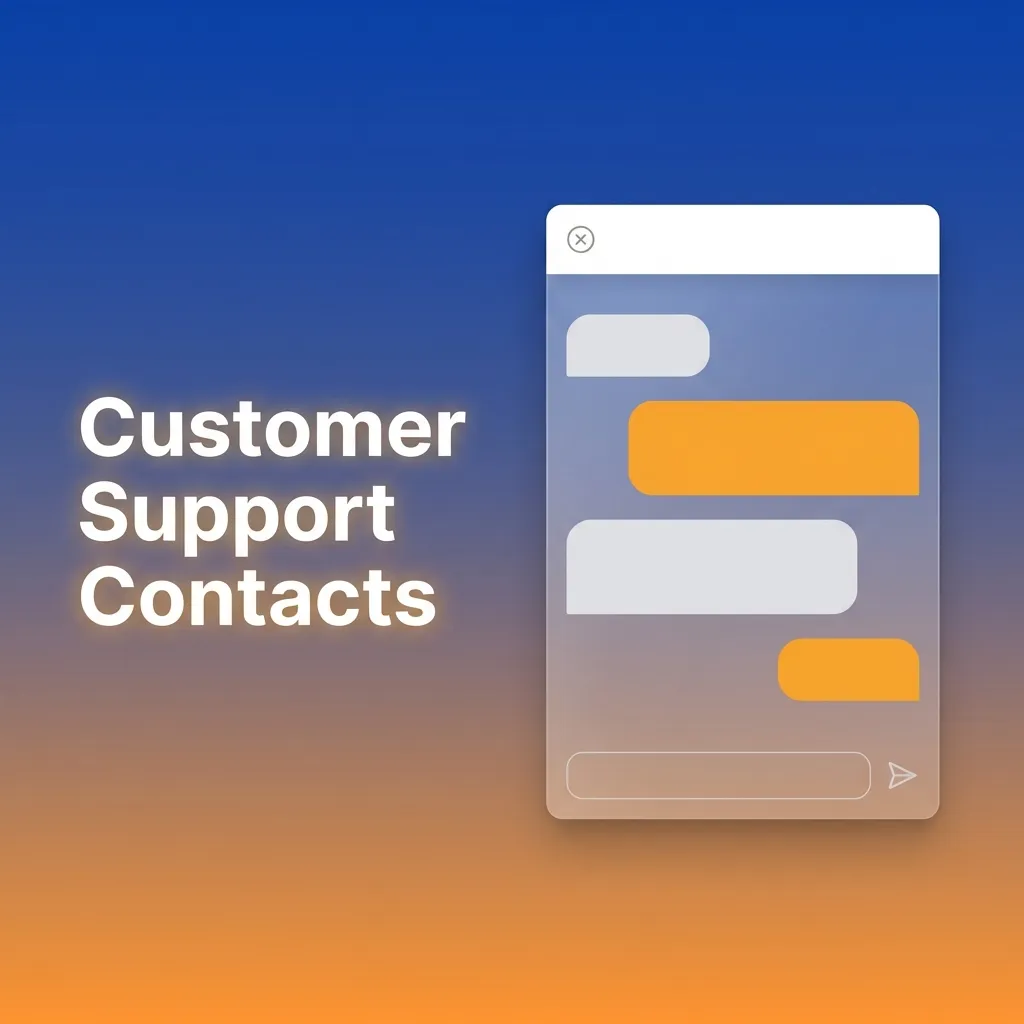 Icons for live chat, email, phone, form, and messaging apps illustrating customer support contact options