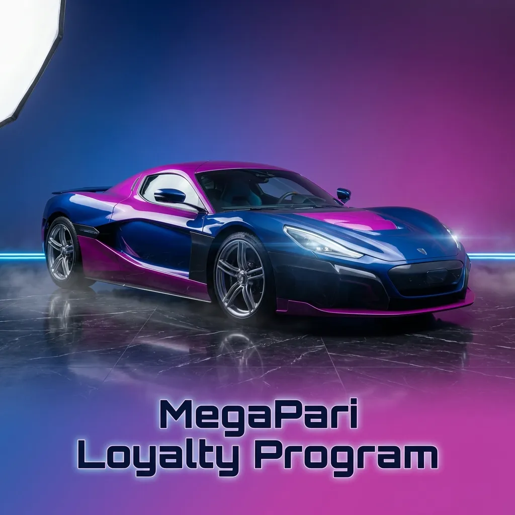 MegaPari Loyalty Program dashboard showing levels, points, and rewards for casino and sports betting players