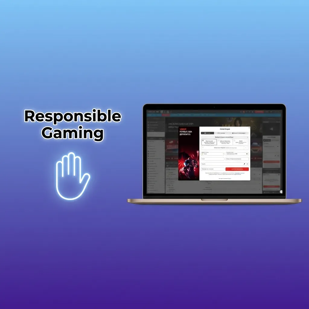 Illustration promoting responsible betting on MegaPari India, with tips on limits, breaks, and avoiding problem gambling