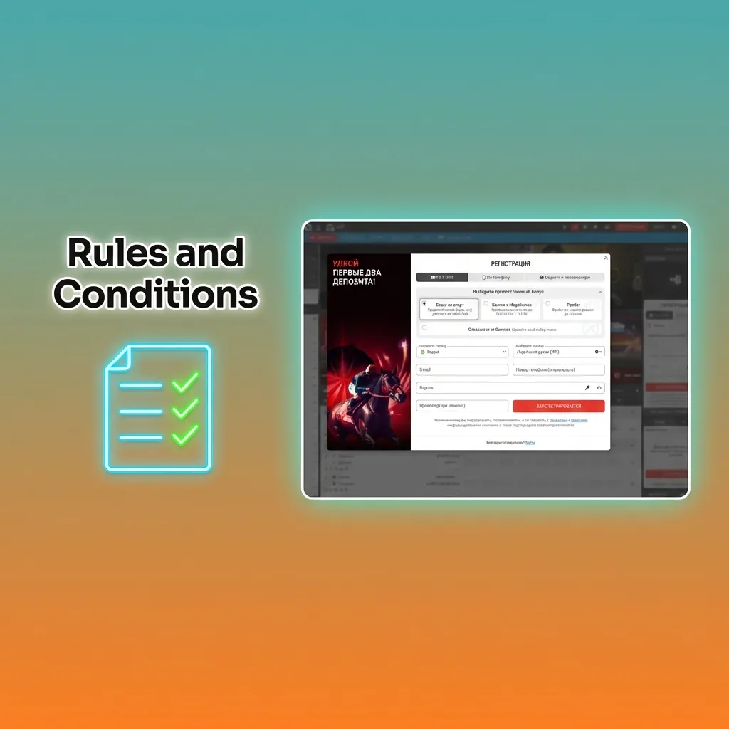 Illustration of MegaPari India betting rules, terms, age limits, KYC checks, and bonus conditions on a policy document.