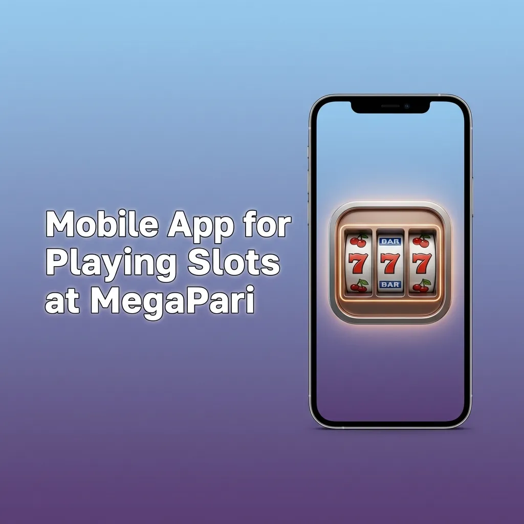 Smartphone showing the MegaPari mobile app slots lobby with clean interface and spin button visible