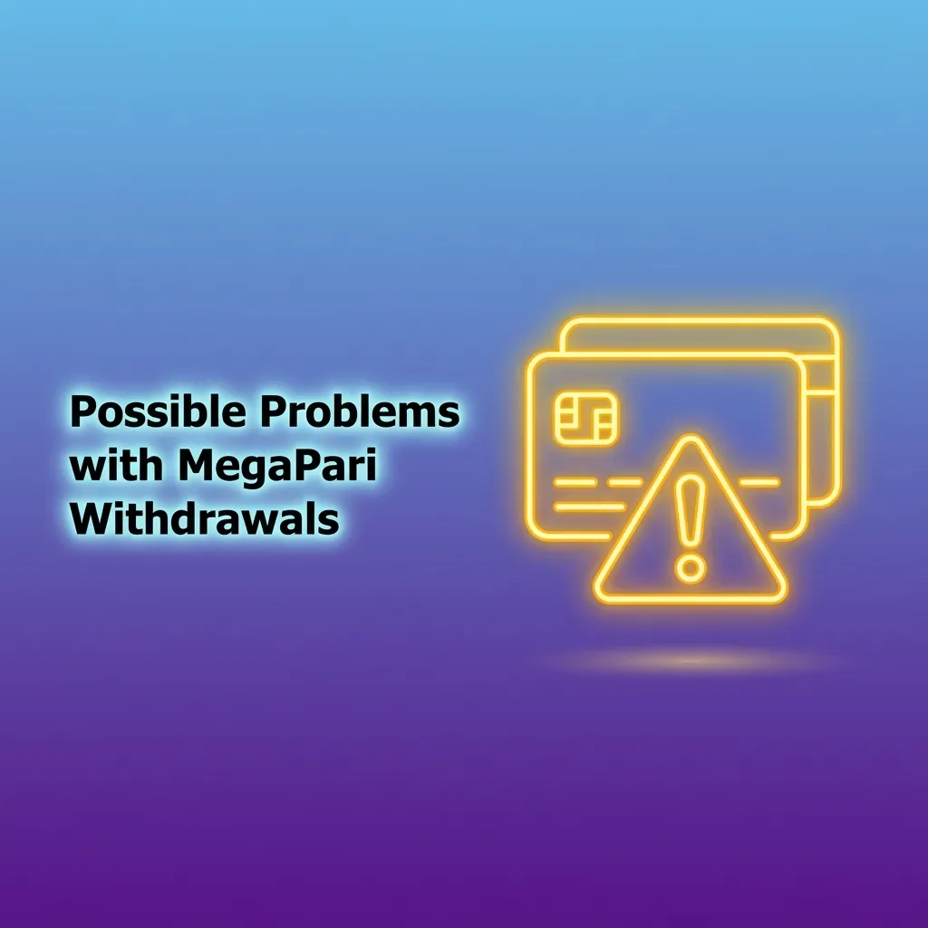 Illustration of MegaPari withdrawal issues in India, showing delays from KYC, wrong details, limits, wagering, and bank declines