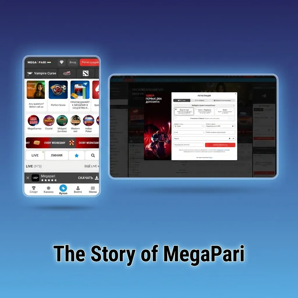 Illustrated timeline of MegaPari’s growth, licensing, tech-driven betting platform, and sports-focused promotions since 2019