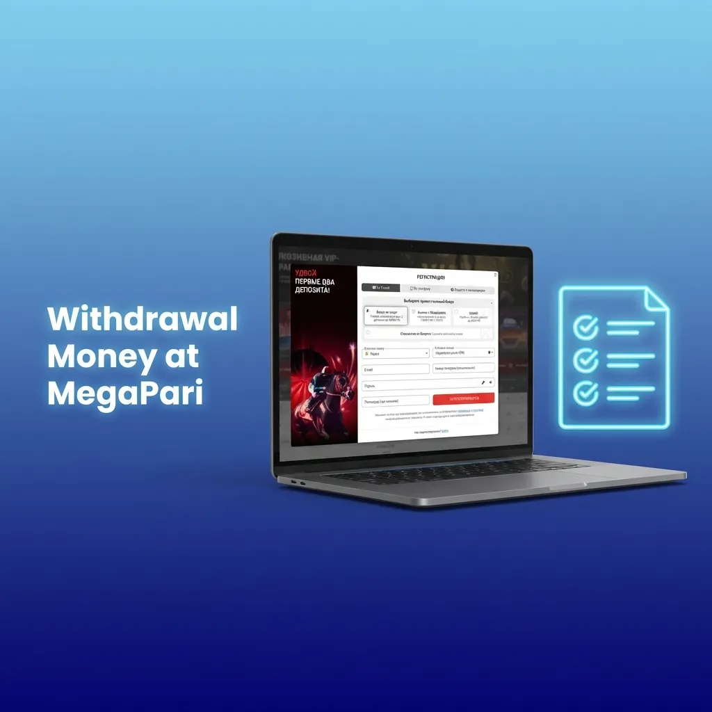 User on MegaPari withdrawal page reviewing verified account details and entering payout amount before confirming transaction